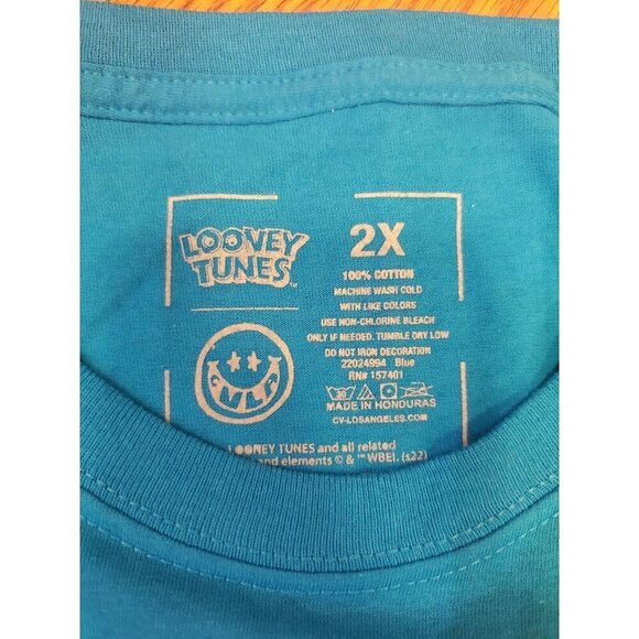 Looney‎ Tunes Tasmanian Devil Graphic T-shirt Mens Sz XXL Blue Civil Assets - Picture 2 of 7